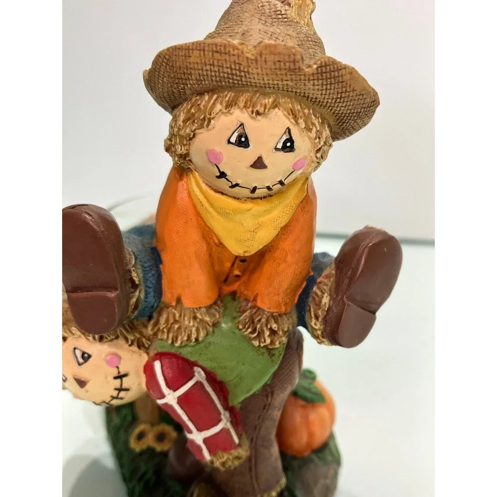 Yankee Candle Votive Holder Scarecrow Jumping Resin Fall Halloween - 1200557